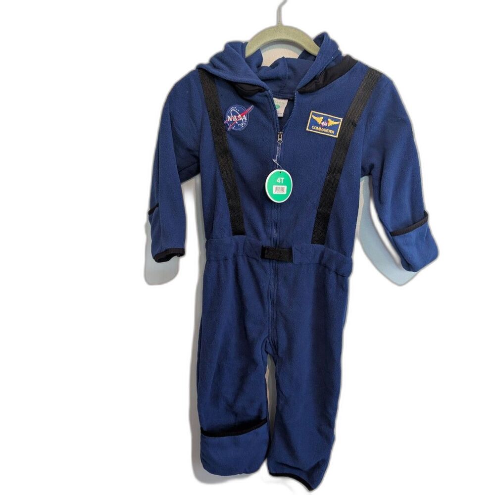 Cuddle Club Astronaut Fleece Bodysuit Hoodie Blue Size 4T